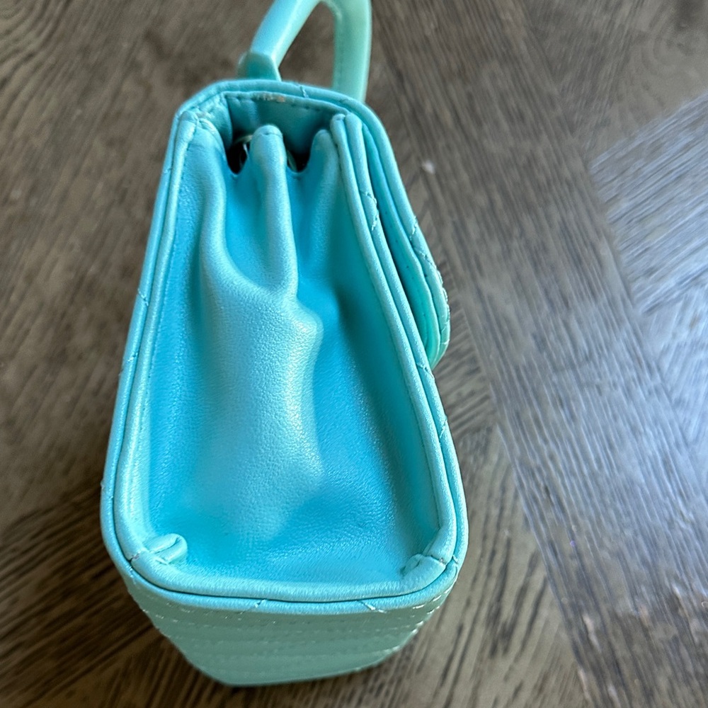 Aqua Quilted Small Handbag - Picture 5 of 12